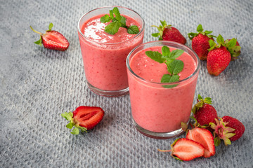 Strawberry smoothies.