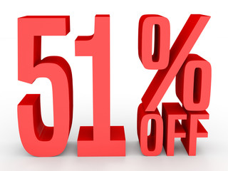 Fifty one percent off. Discount 51 %.