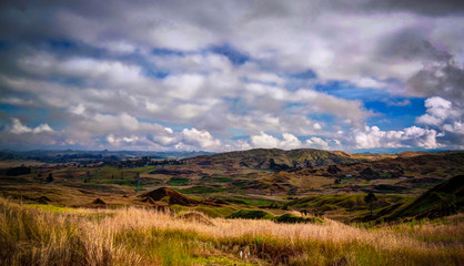Landscape of Kratke mountain range around Ramu river and valley, Eastern Highlands Province, Papua New Gunea