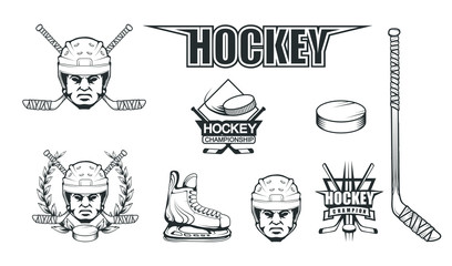 Hockey helmet. Professional ice illustration. Skull with hockey helmet. Ice Games logo. Goalkeeper mask with sticks. Vector graphics to design.