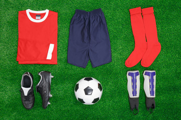 Football Soccer flat lay