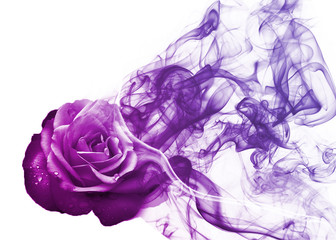 Smoke rose from