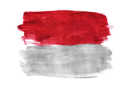 Painted Monako flag isolated