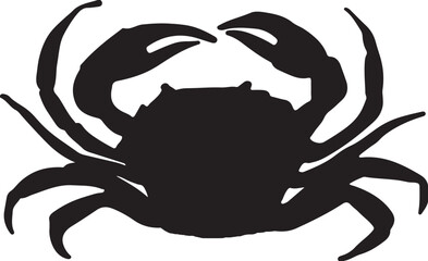 vector illustration of a crab silhouette - obrazy, fototapety, plakaty