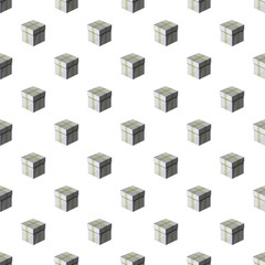 Gift box with ribbon in cartoon style isolated on white background vector illustration