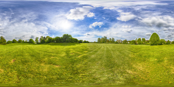 Fototapeta A Spherical 360 degrees seamless panorama view in equirectangular projection, panorama of natural landscape in Germany. VR content