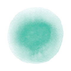 Green round watercolor on white background