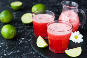 Iced limeade with berries