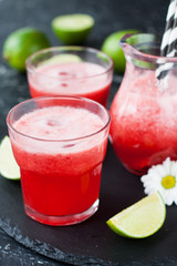 Iced limeade with berries