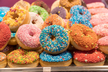 Colorful assorted donuts