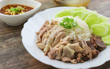 steamed chicken and white rice