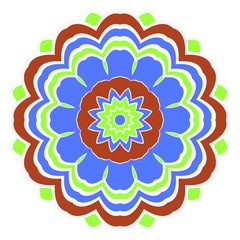 Mandala symbol isolated on white background. Indian ornament. Vector illustration.