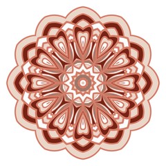 Mandala symbol isolated on white background. Indian ornament. Vector illustration.