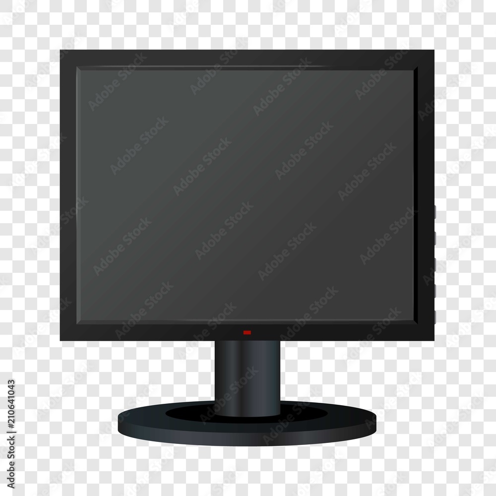 Poster black computer monitor mockup. realistic illustration of black computer monitor vector mockup for we