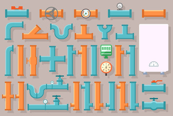 set of plumbing pipes for home