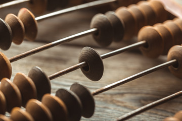 Vintage abacus close up