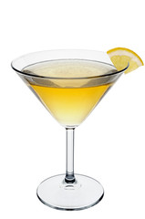 Sidecar Cocktail. A classic cocktail made with cognac, orange liqueur and lemon juice