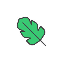 Tropical Leaf filled outline icon, line vector sign, linear colorful pictogram isolated on white. Exotic leaves symbol, logo illustration. Pixel perfect vector graphics