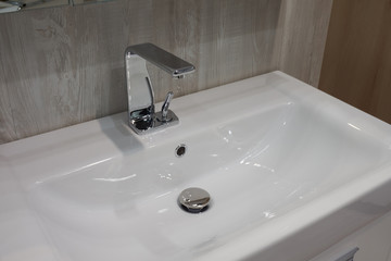White inset washbasin