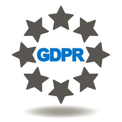 GDPR Circle Stars Icon. General Data Protection Regulations Illustration.