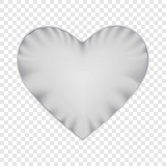 White heart shape pillow mockup. Realistic illustration of white heart shape pillow vector mockup for web