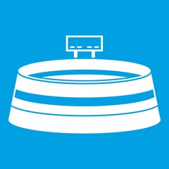 Stadium icon white isolated on blue background vector illustration