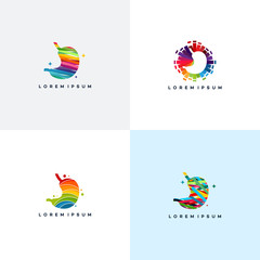 Fototapeta na wymiar Set of Stomach Logo designs, Colorful Stomach logo designs concept vector