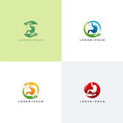 Set of Stomach care logo designs concept vector, Collection of Stomach logo designs template