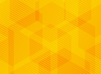 Abstract geometric hexagons yellow background with striped lines.