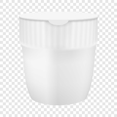 Plastic cup for noodles mockup. Realistic illustration of plastic cup for noodles vector mockup for web