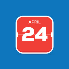 April 24 Calendar Flat Icon