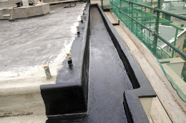 construction work during the renovation of a roof of a building