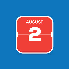 August 2 Calendar Flat Icon