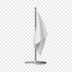 White table flag mockup. Realistic illustration of vector mockup for web