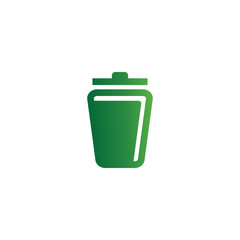Trash bin logo design template