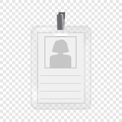 Name tag holder mockup. Realistic illustration of name tag holder vector mockup for web