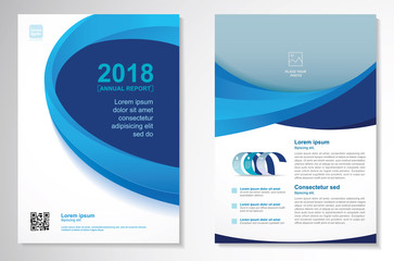 Template vector design for Brochure, AnnualReport, Magazine, Poster, Corporate Presentation, Portfolio, Flyer, infographic, layout modern with blue color size A4, Front and back, Easy to use and edit.
