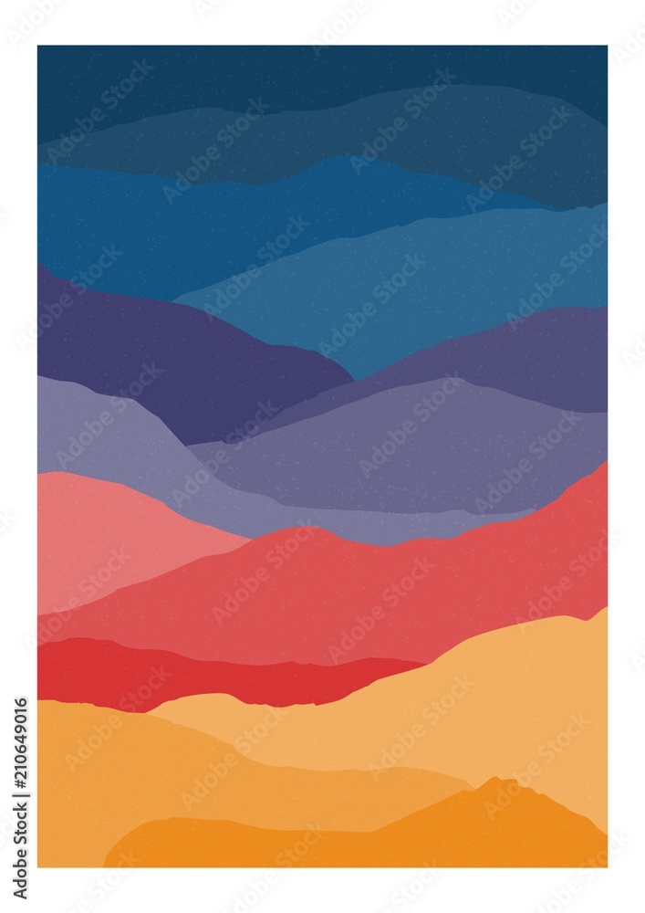 Aufkleber colorful vertical background or card template with abstract waves or layers of bright colors. backdr