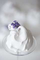 meringue decorated with lavender