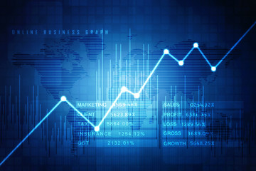 2d rendering Stock market online business concept. business Graph
