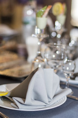 Napkin on a plate, banquet