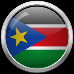 Southern Sudanese flag glass button vector illustration