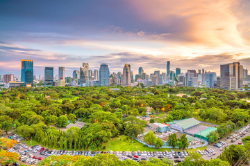 Obraz premium Bangkok city skyline from top view in Thailand