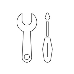 tool icon. key and screwdriver. concept of repair. vector icon