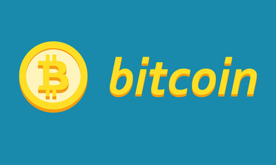 Bitcoin flat icon. Crypto coin logo. Net banking sign. International money or currency. Vector illustration.