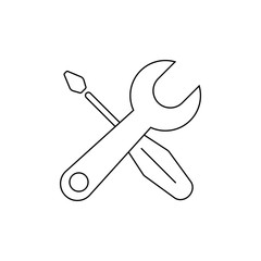 tool icon. key and screwdriver. concept of repair. vector icon