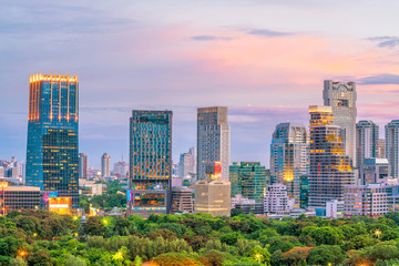 Fototapeta na wymiar Bangkok city skyline from top view in Thailand
