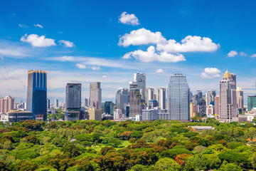Bangkok city skyline from top view in Thailand