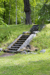 Concrete stairs in the park outdoors.