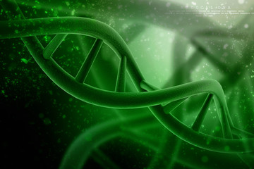 3d render of dna structure, abstract background